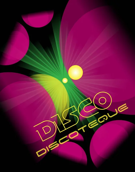 Volantino Discoteca Con Elementi Colorati Ideale Poster Sottofondo Musicale — Vettoriale Stock