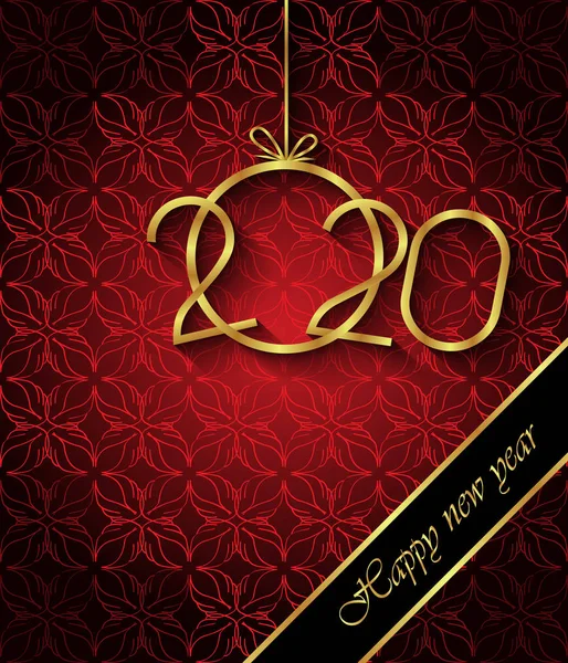 あなたの季節の招待状 お祝いのポスター グリーティングカードのための2020ハッピーニューイヤーの背景 — ストックベクタ