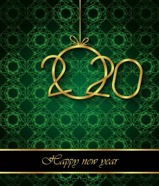 Sezonluk davetiyeleriniz, festival posterleri, tebrik kartlarınız için 2020 Happy New Year arka planı.