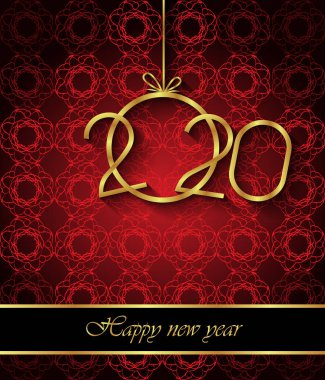 Sezonluk davetiyeleriniz, festival posterleri, tebrik kartlarınız için 2020 Happy New Year arka planı.