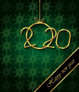 Sezonluk davetiyeleriniz, festival posterleri, tebrik kartlarınız için 2020 Happy New Year arka planı.