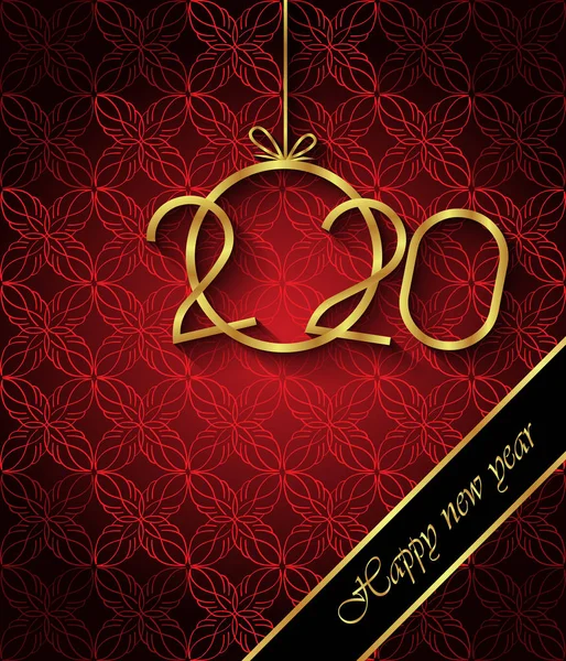 2020 Frohes Neues Jahr Hintergrund Für Ihre Saisonalen Einladungen Festlichen — Stockvektor