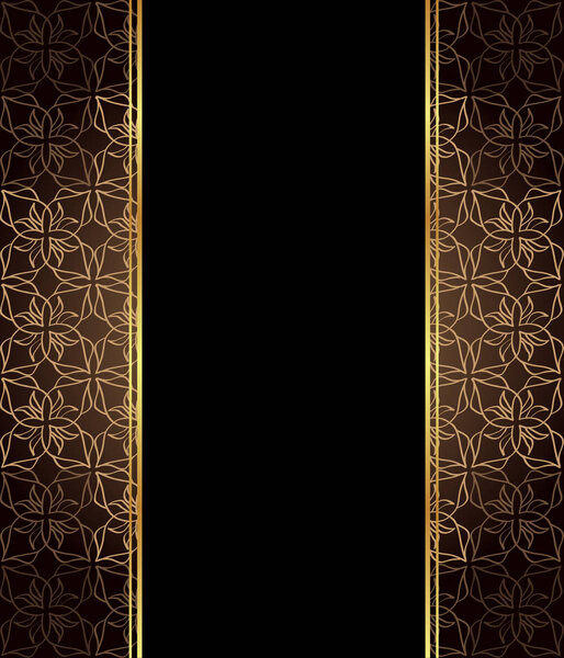 Elegant wallpaper with golden fine decoration and place for your text. 