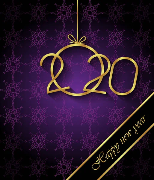 2020 Frohes Neues Jahr Hintergrund Für Ihre Saisonalen Einladungen Festlichen — Stockvektor