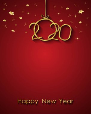 Sezonluk davetiyeleriniz, festival posterleri, tebrik kartlarınız için 2020 Happy New Year arka planı.