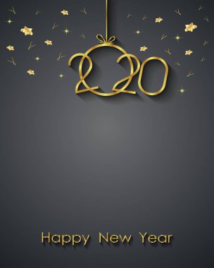 Sezonluk davetiyeleriniz, festival posterleri, tebrik kartlarınız için 2020 Happy New Year arka planı.