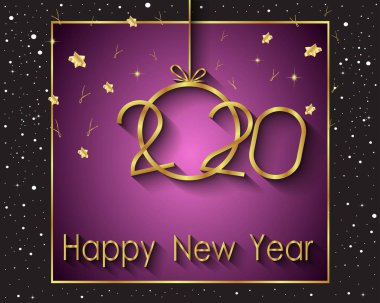 Sezonluk davetiyeleriniz, festival posterleri, tebrik kartlarınız için 2020 Happy New Year arka planı.