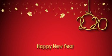 Sezonluk davetiyeleriniz, kapak, şenlikli posterler, tebrik kartlarınız için 2020 Happy New Year arka planı.