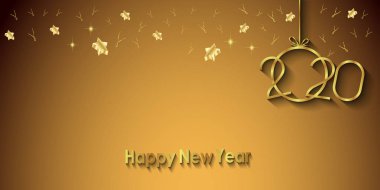 Sezonluk davetiyeleriniz, kapak, şenlikli posterler, tebrik kartlarınız için 2020 Happy New Year arka planı.