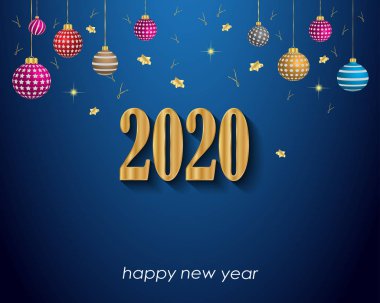 Sezonluk davetiyeleriniz, festival posterleri, tebrik kartlarınız için 2020 Happy New Year arka planı.
