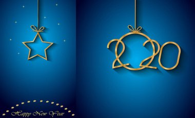 Sezonluk davetiyeleriniz, festival posterleri, tebrik kartlarınız için 2020 Happy New Year arka planı.