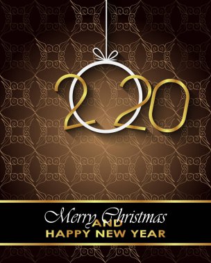 Sezonluk davetiyeleriniz, festival posterleri, tebrik kartlarınız için 2020 Mutlu Noeller arka plan.