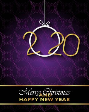 Sezonluk davetiyeleriniz, festival posterleri, tebrik kartlarınız için 2020 Mutlu Noeller arka plan.