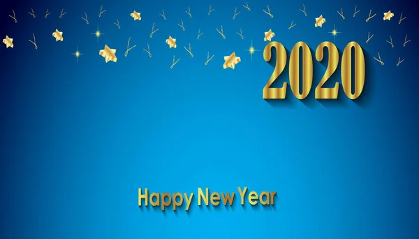 2020 Frohes Neues Jahr Hintergrund Für Ihre Saisonalen Einladungen Cover — Stockvektor