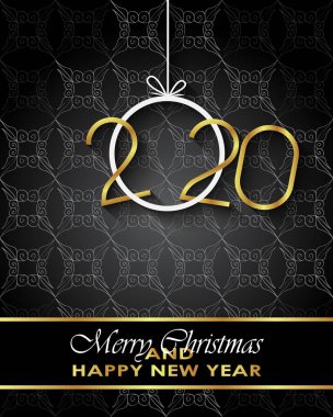 Sezonluk davetiyeleriniz, festival posterleri, tebrik kartlarınız için 2020 Mutlu Noeller arka plan.