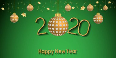 Sezonluk davetiyeleriniz, kapak, şenlikli posterler, tebrik kartlarınız için 2020 Happy New Year arka planı.