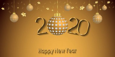 Sezonluk davetiyeleriniz, kapak, şenlikli posterler, tebrik kartlarınız için 2020 Happy New Year arka planı.