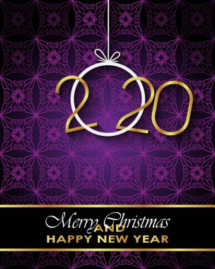 Sezonluk davetiyeleriniz, festival posterleri, tebrik kartlarınız için 2020 Mutlu Noeller arka plan.