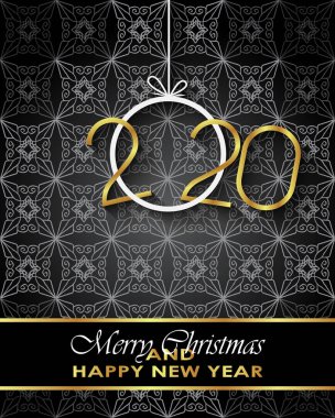 Sezonluk davetiyeleriniz, festival posterleri, tebrik kartlarınız için 2020 Mutlu Noeller arka plan.