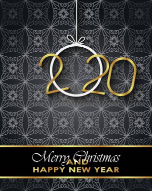 Sezonluk davetiyeleriniz, festival posterleri, tebrik kartlarınız için 2020 Mutlu Noeller arka plan.