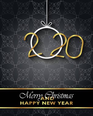 Sezonluk davetiyeleriniz, festival posterleri, tebrik kartlarınız için 2020 Mutlu Noeller arka plan.