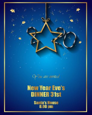 Sezonluk davetiyeleriniz, kapak, şenlikli posterler, tebrik kartlarınız için 2020 Happy New Year arka planı.