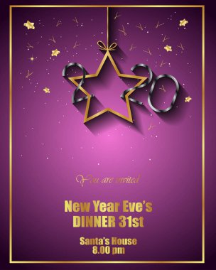 Sezonluk davetiyeleriniz, kapak, şenlikli posterler, tebrik kartlarınız için 2020 Happy New Year arka planı.