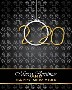 Sezonluk davetiyeleriniz, festival posterleri, tebrik kartlarınız için 2020 Mutlu Noeller arka plan.