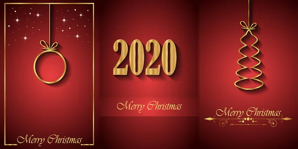 2020 Καλά Χριστούγεννα Φόντο Για Εποχιακές Προσκλήσεις Αφίσες Φεστιβάλ Ευχετήριες — Διανυσματικό Αρχείο