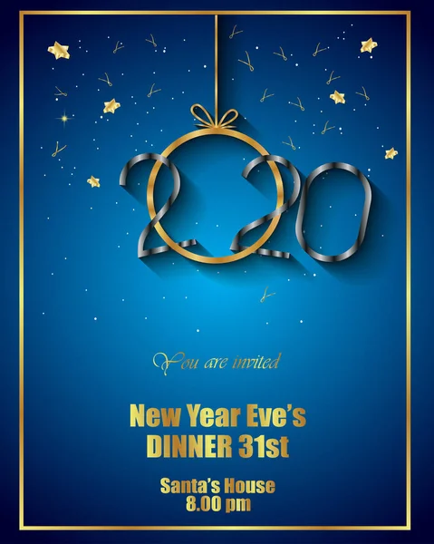 Sezonluk davetiyeleriniz, kapak, şenlikli posterler, tebrik kartlarınız için 2020 Happy New Year arka planı.