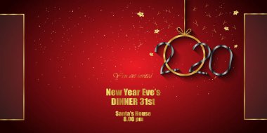 Sezonluk davetiyeleriniz, festival posterleri, tebrik kartlarınız için 2020 Happy New Year arka planı.