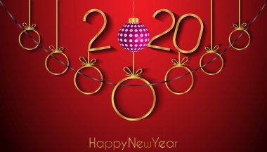 Sezonluk davetiyeleriniz, festival posterleri, tebrik kartlarınız için 2020 Happy New Year arka planı.