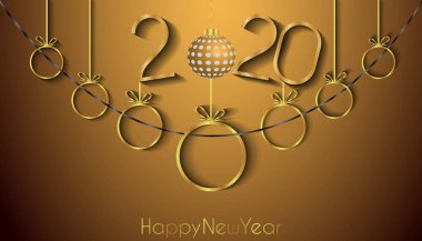 Sezonluk davetiyeleriniz, festival posterleri, tebrik kartlarınız için 2020 Happy New Year arka planı.