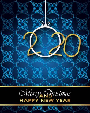 Sezonluk davetiyeleriniz, festival posterleri, tebrik kartlarınız için 2020 Mutlu Noeller arka plan.