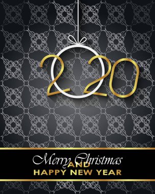 Sezonluk davetiyeleriniz, festival posterleri, tebrik kartlarınız için 2020 Mutlu Noeller arka plan.