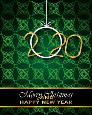 Sezonluk davetiyeleriniz, festival posterleri, tebrik kartlarınız için 2020 Mutlu Noeller arka plan.