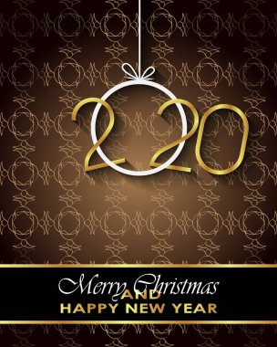 Sezonluk davetiyeleriniz, festival posterleri, tebrik kartlarınız için 2020 Mutlu Noeller arka plan.