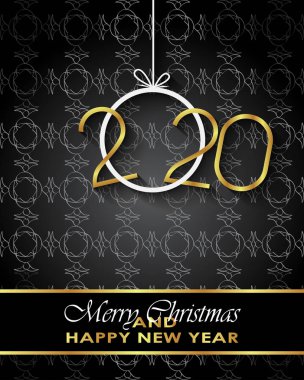 Sezonluk davetiyeleriniz, festival posterleri, tebrik kartlarınız için 2020 Mutlu Noeller arka plan.