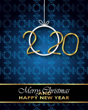 Sezonluk davetiyeleriniz, festival posterleri, tebrik kartlarınız için 2020 Mutlu Noeller arka plan.