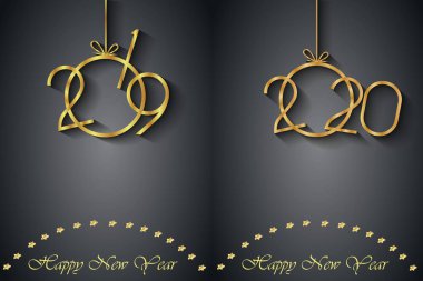 Sezonluk davetiyeleriniz, festival posterleri, tebrik kartlarınız için 2020 Happy New Year arka planı.