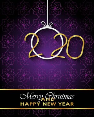 Sezonluk davetiyeleriniz, festival posterleri, tebrik kartlarınız için 2020 Mutlu Noeller arka plan.