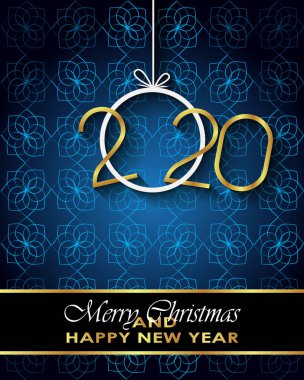 Sezonluk davetiyeleriniz, festival posterleri, tebrik kartlarınız için 2020 Mutlu Noeller arka plan.