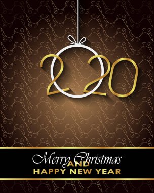 Sezonluk davetiyeleriniz, festival posterleri, tebrik kartlarınız için 2020 Mutlu Noeller arka plan.
