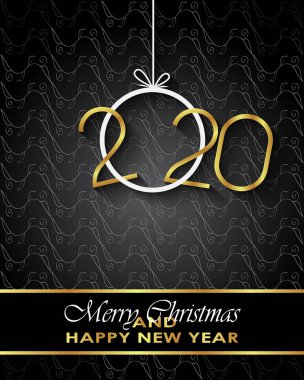 Sezonluk davetiyeleriniz, festival posterleri, tebrik kartlarınız için 2020 Mutlu Noeller arka plan.