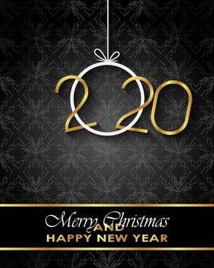 Sezonluk davetiyeleriniz, festival posterleri, tebrik kartlarınız için 2020 Mutlu Noeller arka plan.