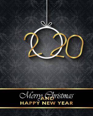 Sezonluk davetiyeleriniz, festival posterleri, tebrik kartlarınız için 2020 Mutlu Noeller arka plan.