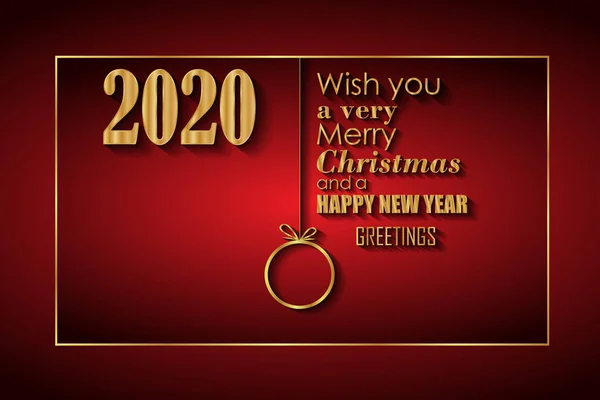 2020年圣诞请柬 贺卡或圣诞贺卡的新年背景 — 图库矢量图片