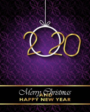 Sezonluk davetiyeleriniz, festival posterleri, tebrik kartlarınız için 2020 Mutlu Noeller arka plan.