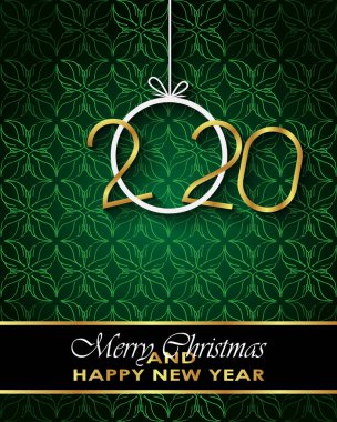 Sezonluk davetiyeleriniz, festival posterleri, tebrik kartlarınız için 2020 Mutlu Noeller arka plan.