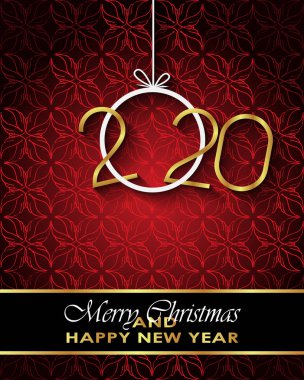 Sezonluk davetiyeleriniz, festival posterleri, tebrik kartlarınız için 2020 Mutlu Noeller arka plan.